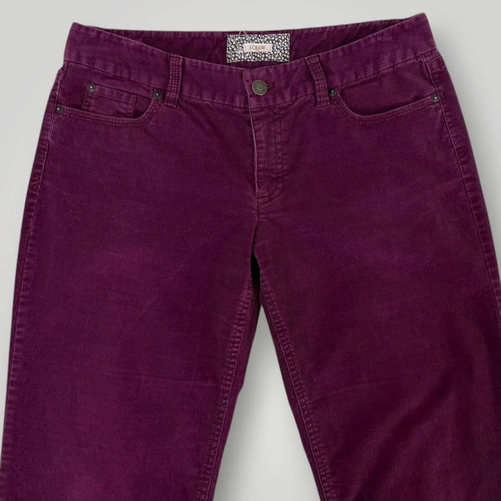 J.Crew Corduroy Pants Womens Size 8R Purple Bootcut Stretch 32.5 Inseam Casual - Picture 3 of 8